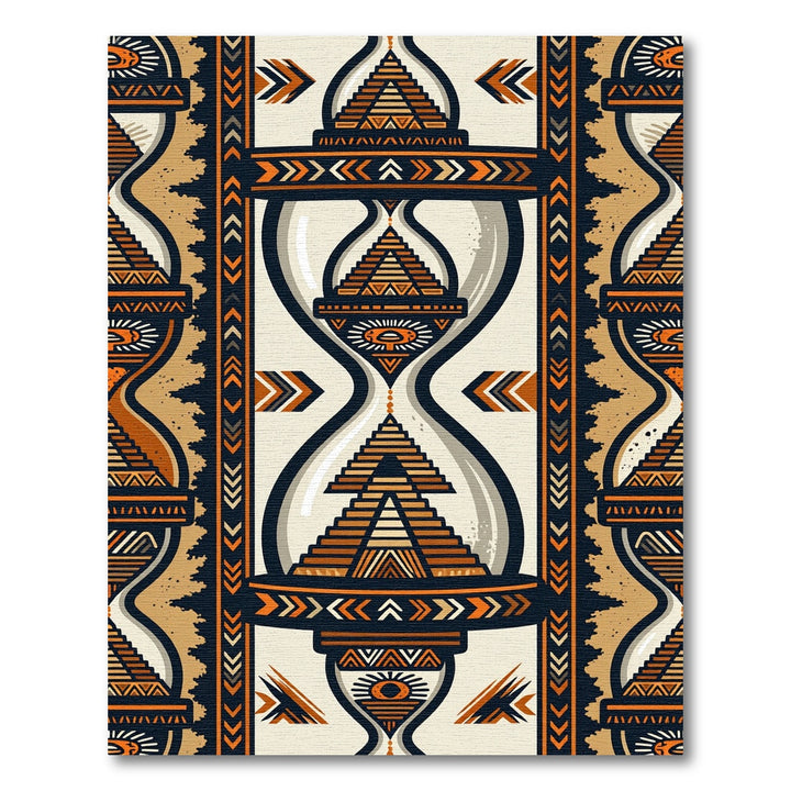 Tribal Hourglass Geometric Orange Rug