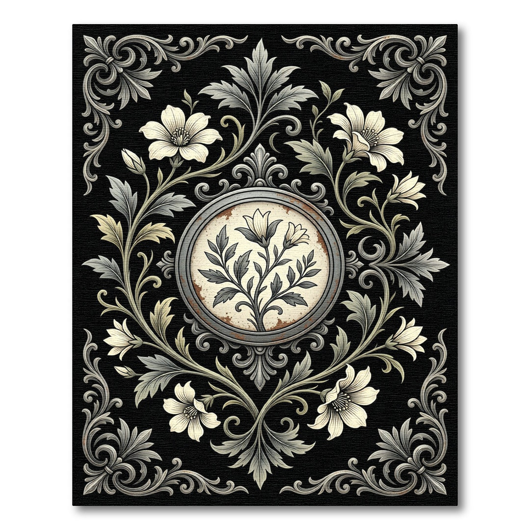 Vintage Floral Frame Rug