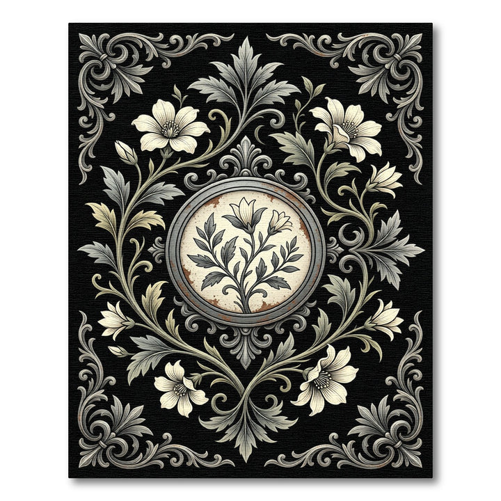 Vintage Floral Frame Rug