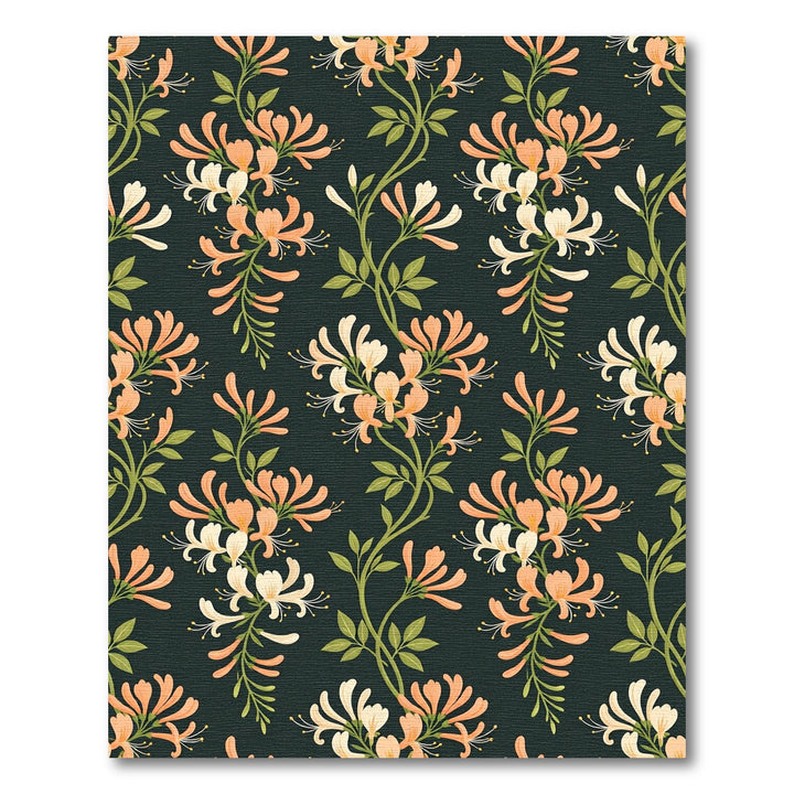 Coral White Honeysuckle Vines Rug