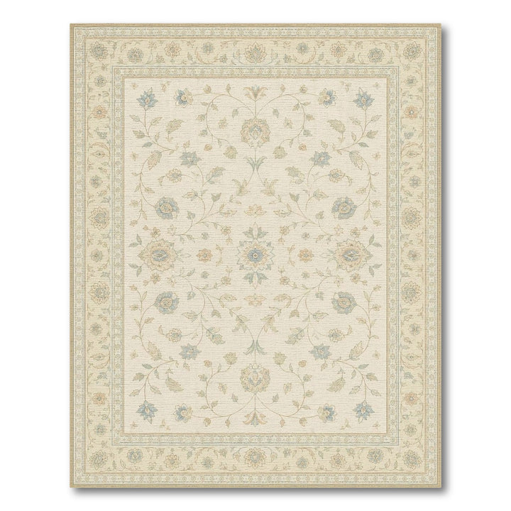 Beige Floral Vintage Area Rug