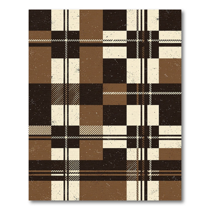 Classic Brown Beige Plaid Rug
