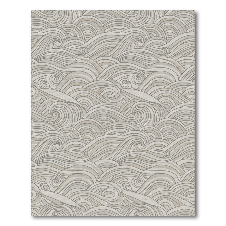 Neutral Tone Swirling Ocean Waves Rug