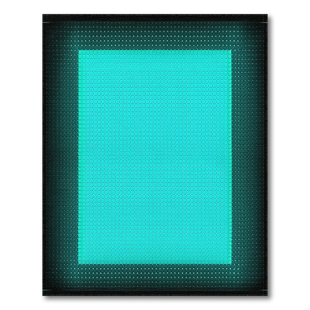 Cyan Teal Geometric Area Rug