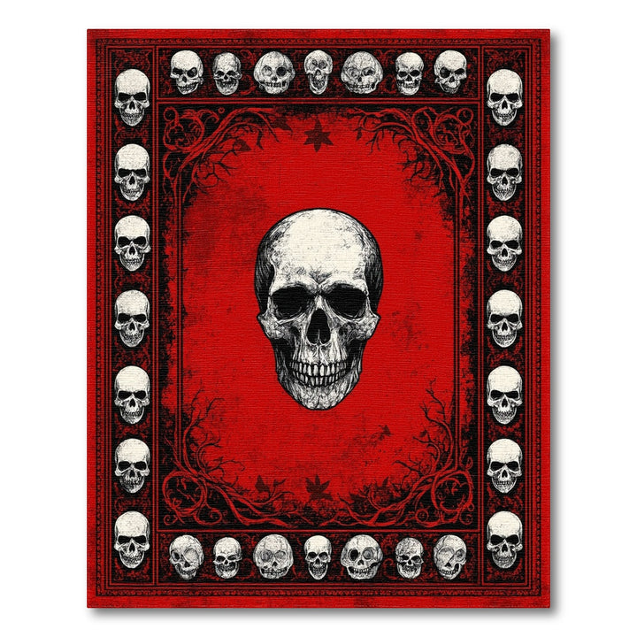 Gothic Red Skull Area Rug