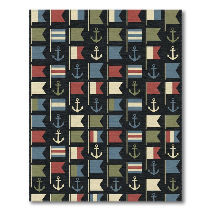 Nautical Flags and Anchors Repeat Rug