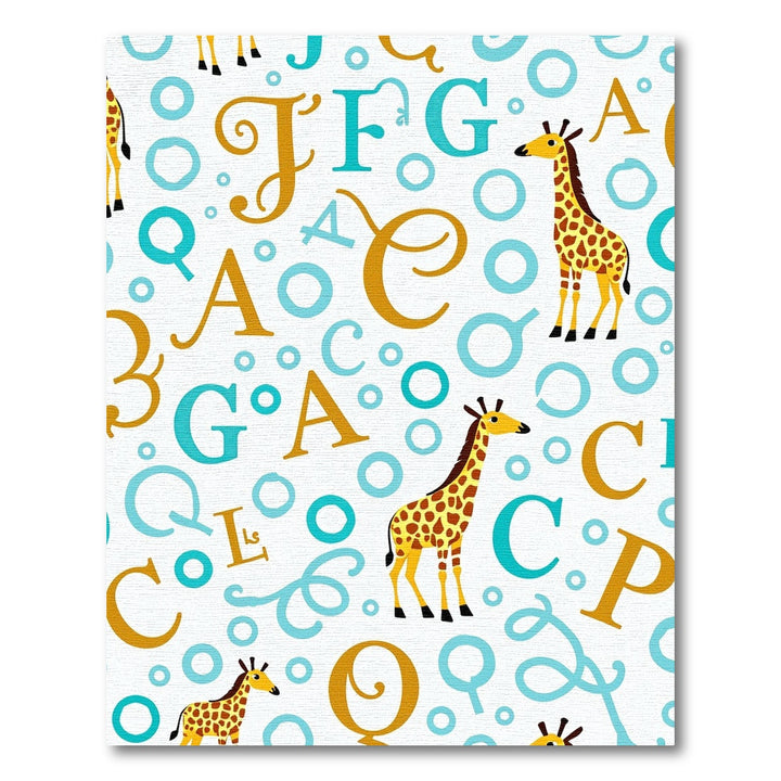 Whimsical Giraffe Alphabet Aquatic Circles Rug