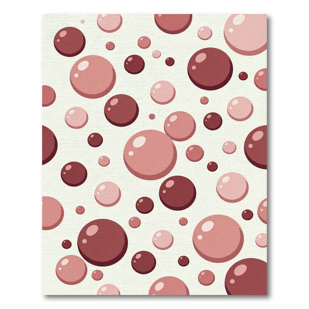 Rosy Pink Spheres Scattered Throughout Rug
