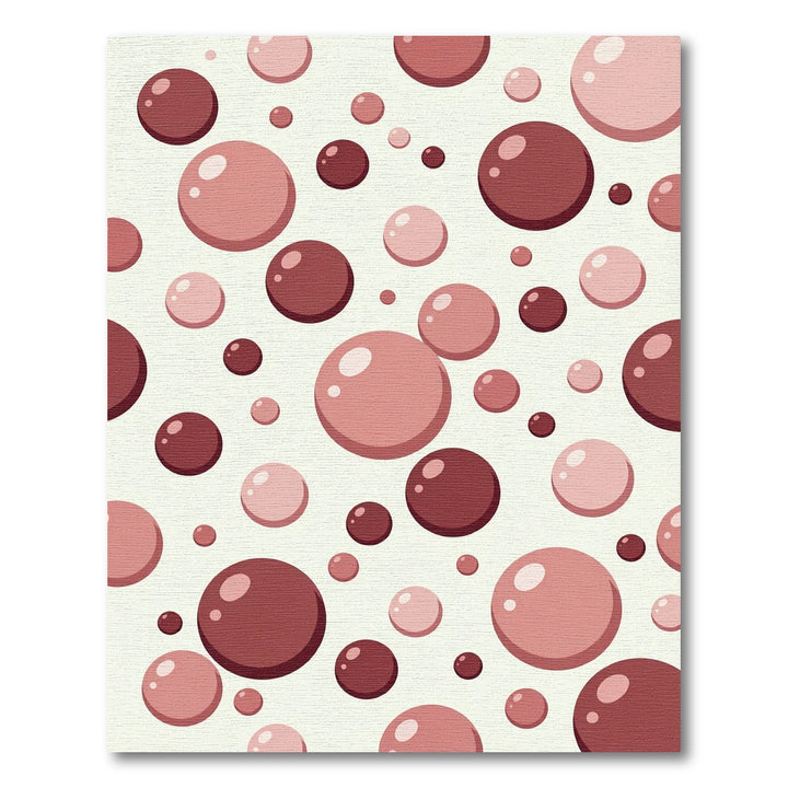 Rosy Pink Spheres Scattered Throughout Rug