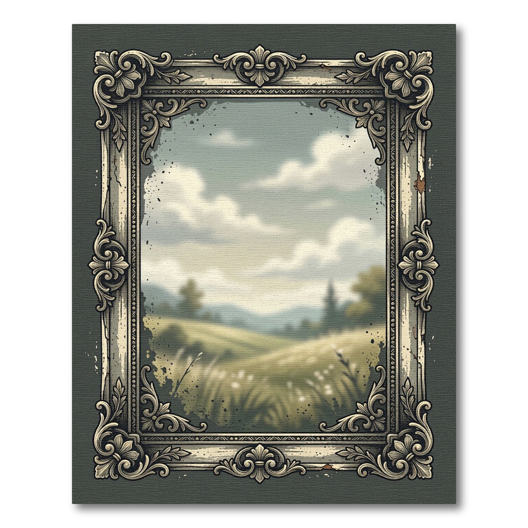 Ornate Vintage Landscape Countryside Rug