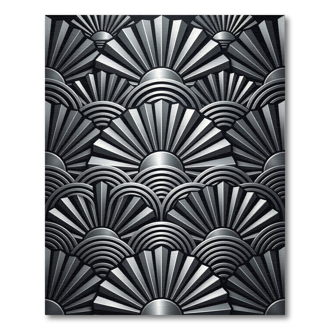 Art Deco Sunburst Fan Metal Rug