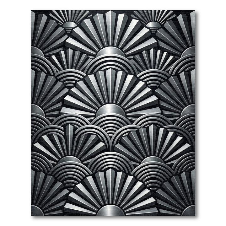 Art Deco Sunburst Fan Metal Rug