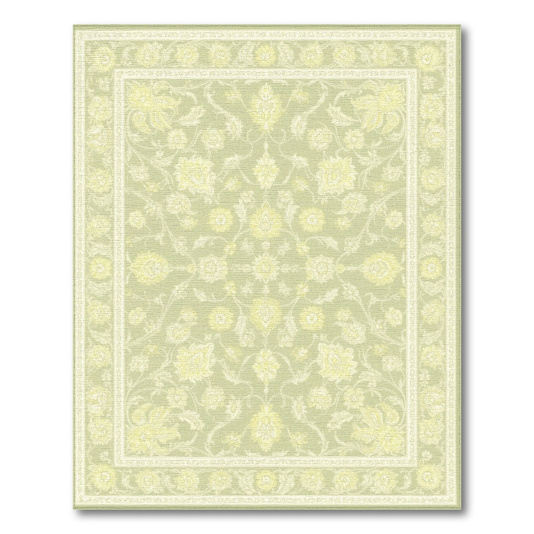 Green ODIKA Sage Green Floral Vintage Area Rug