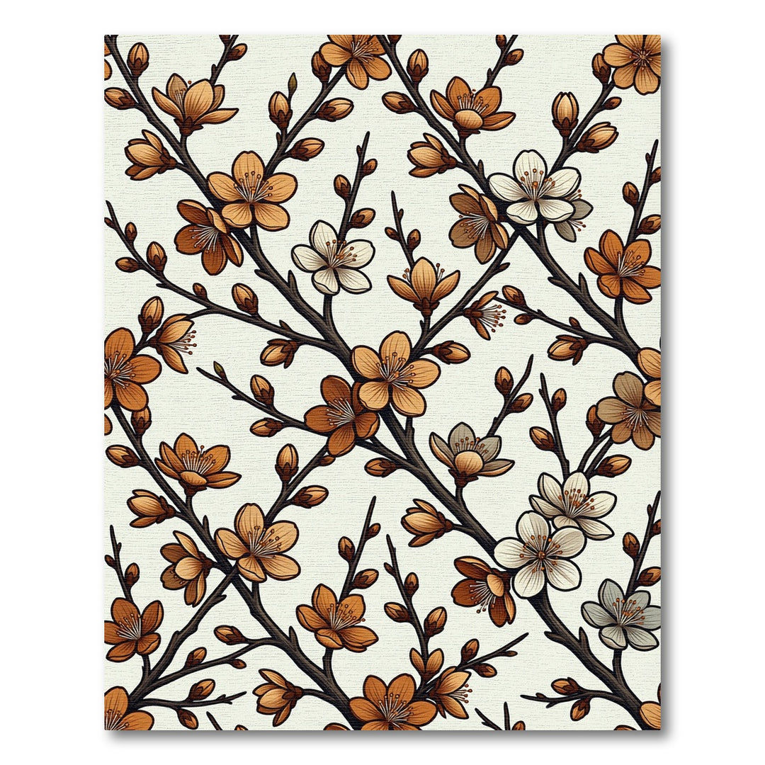 Brown Cherry Blossom Branch Rug