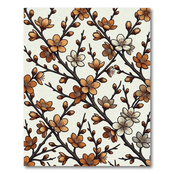 Brown Cherry Blossom Branch Rug