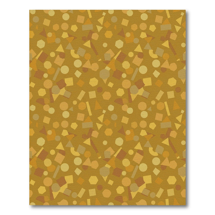 Golden Yellow Geometric Scatter Rug