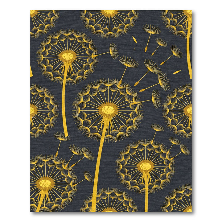 Golden Dandelion Seed Burst Rug