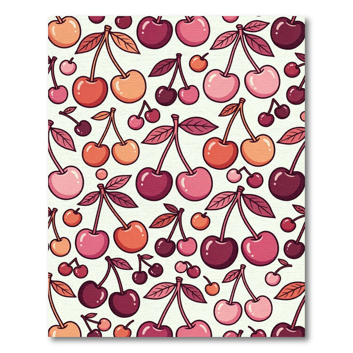 Whimsical Cherry Fruit Mid Century Rug