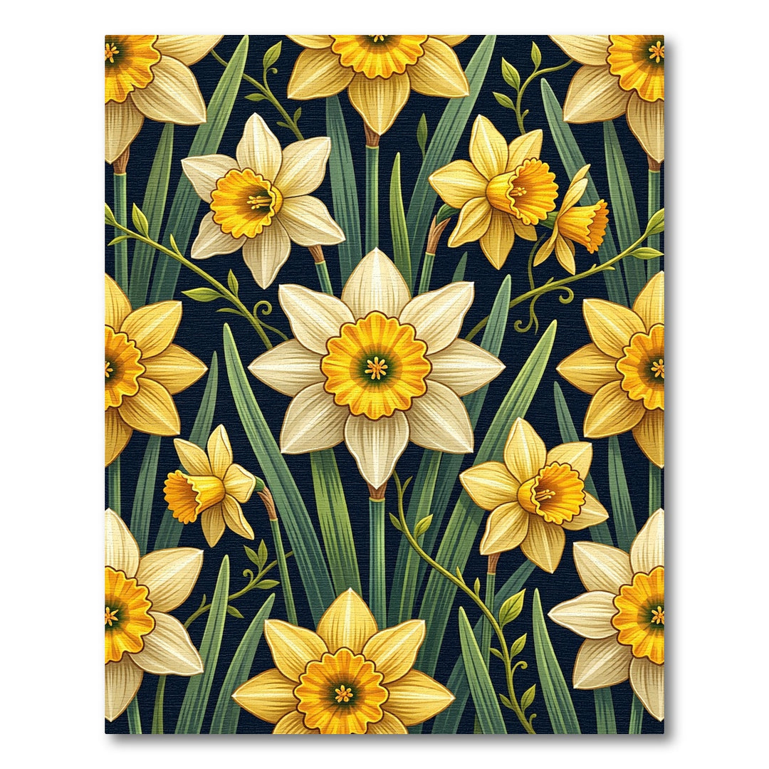 Golden Daffodil Blossom Floral Rug