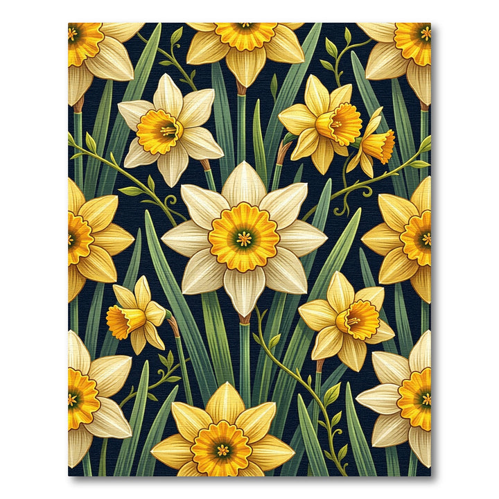 Golden Daffodil Blossom Floral Rug