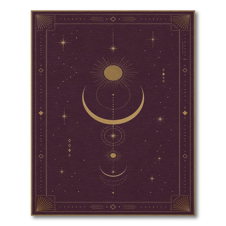 Celestial Moon Phase Purple Area Rug