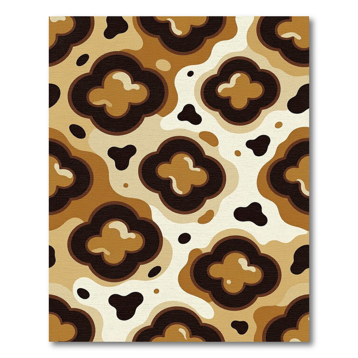 Retro Abstract Clover Swirl Rug