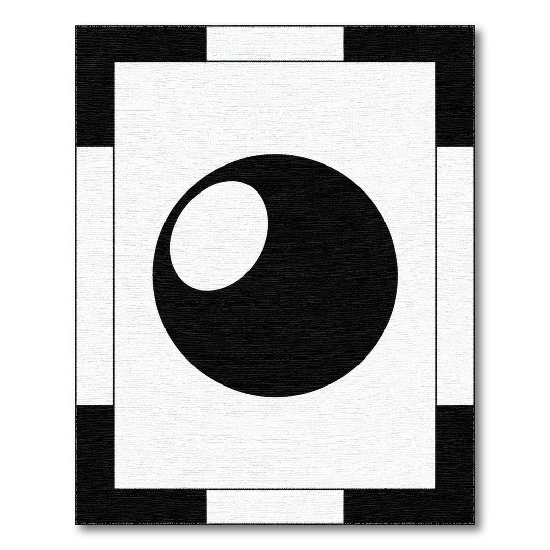 Circle Geometric Modern Black White Geometric Circle Area Rug