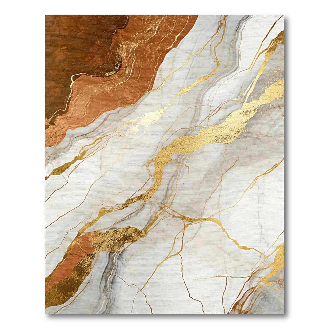 Brown Marble Gold Vein Area Rug