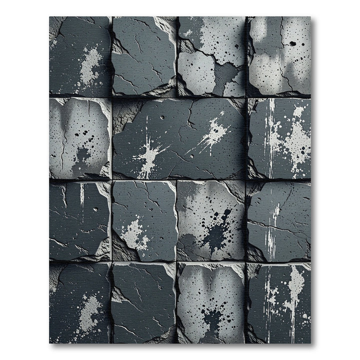 Textured Gray Splatter Stone Rug