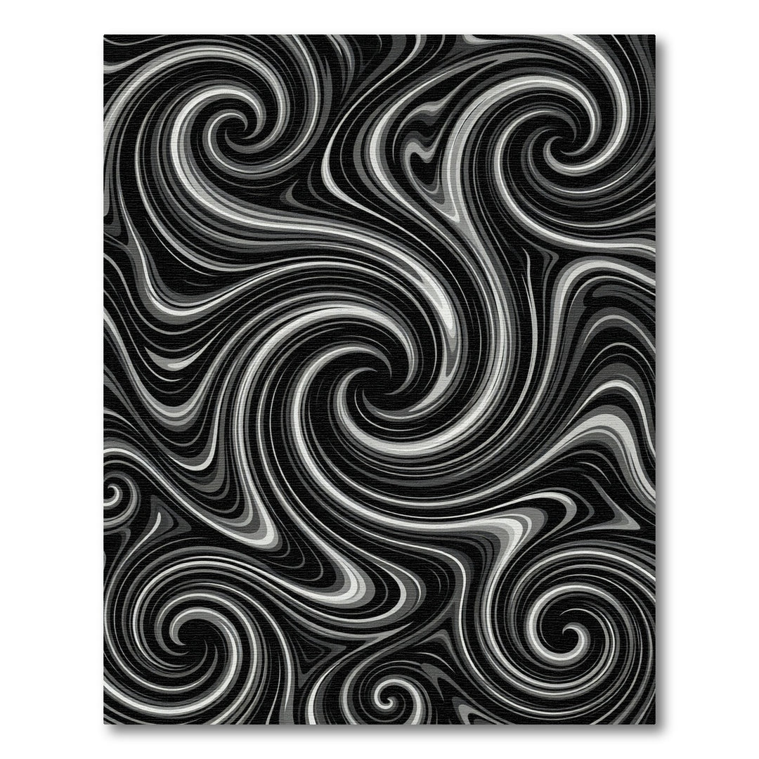 Monochromatic Swirl Abstract Vapor Rug