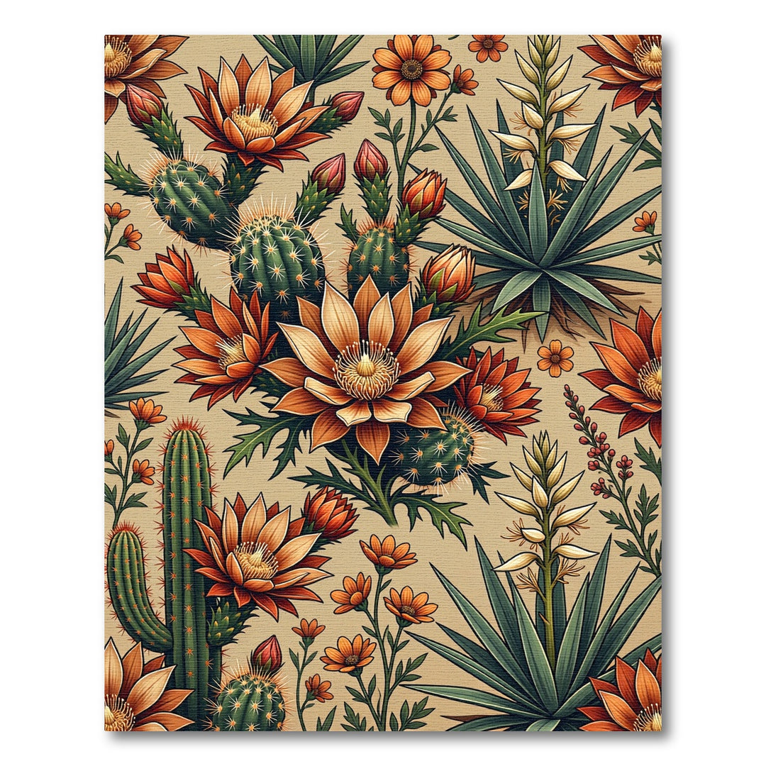 Desert Bloom Cactus Floral Rug