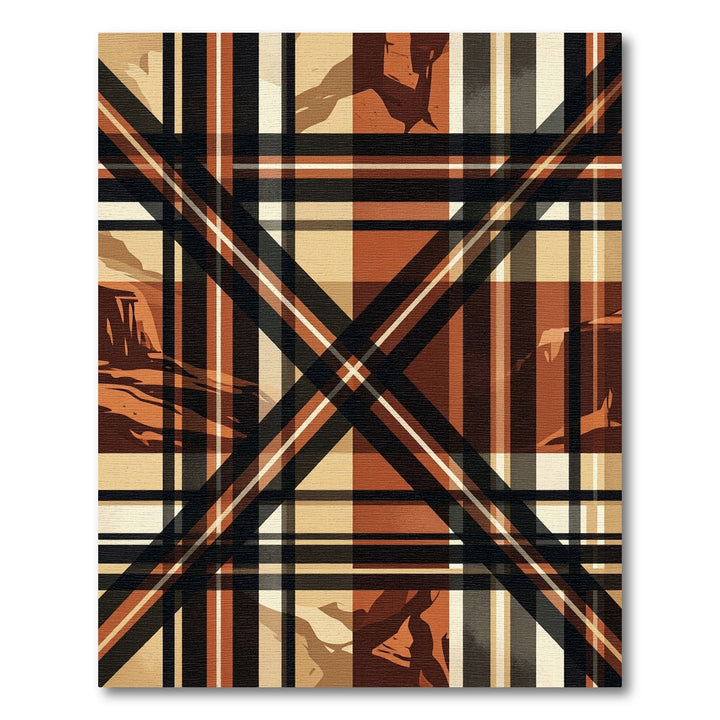 Tuscan Sunset Plaid Abstract Rug