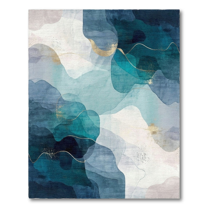 Abstract Area Teal Blue Abstract Area Rug