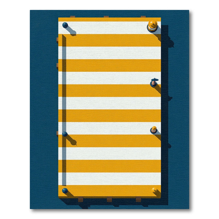 Bold Yellow White Stripe Rug