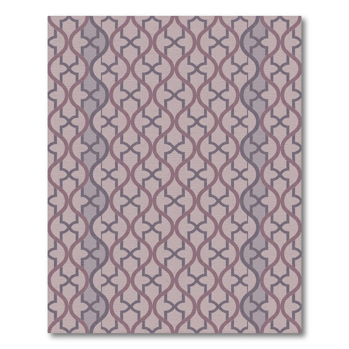 Soft Orchid Geometric Interlocking Waves Rug