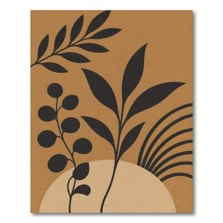 Abstract Brown Botanical Area Rug
