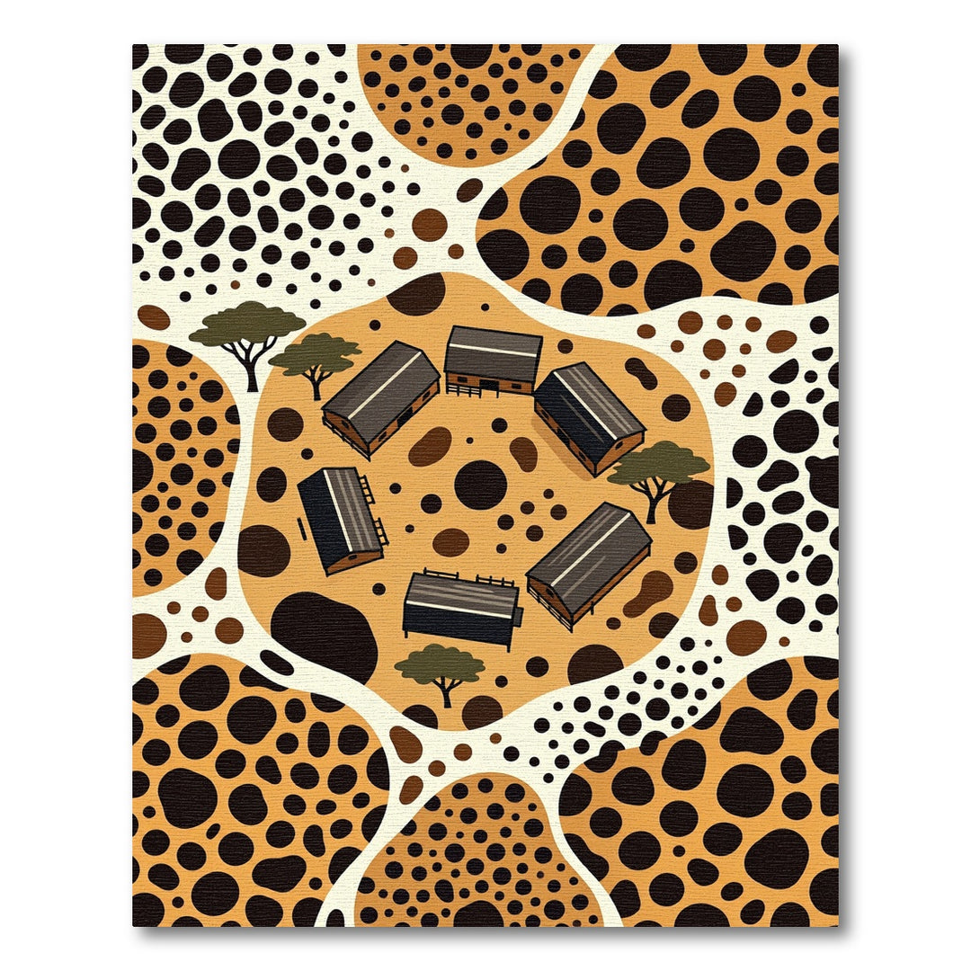 Brown Abstract Animal Spot Village Rug