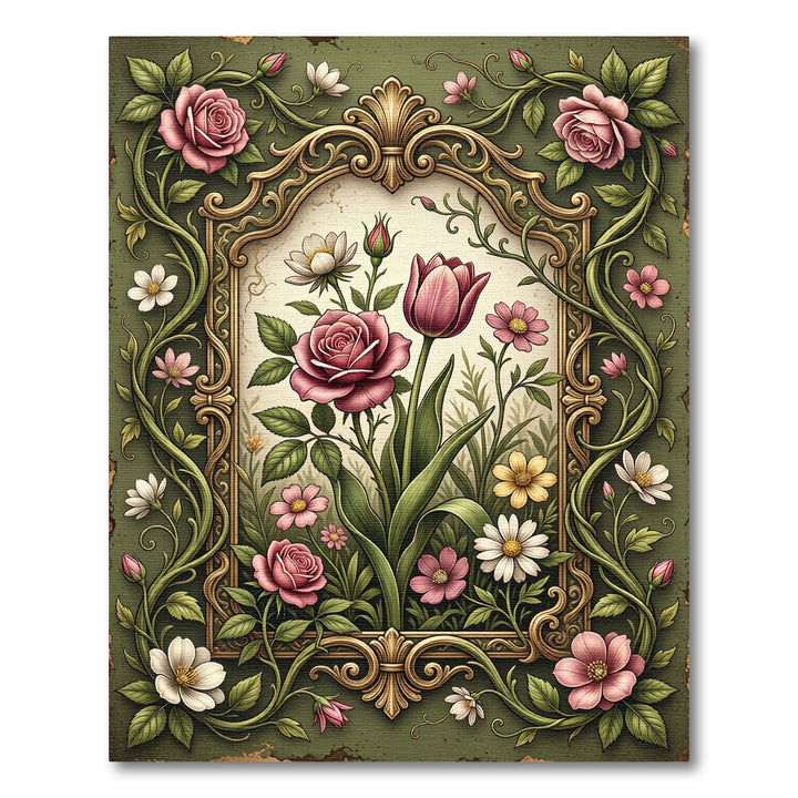 Gilded Rose Tulip Garden Surround Rug