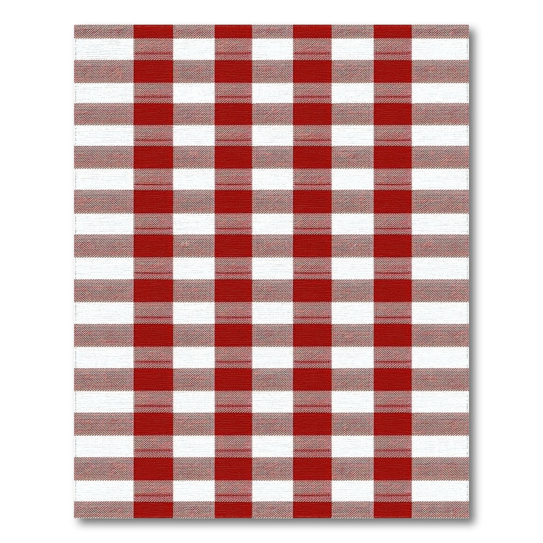 Rustic Farmhouse Red Checkered Farmhouse Area Rug