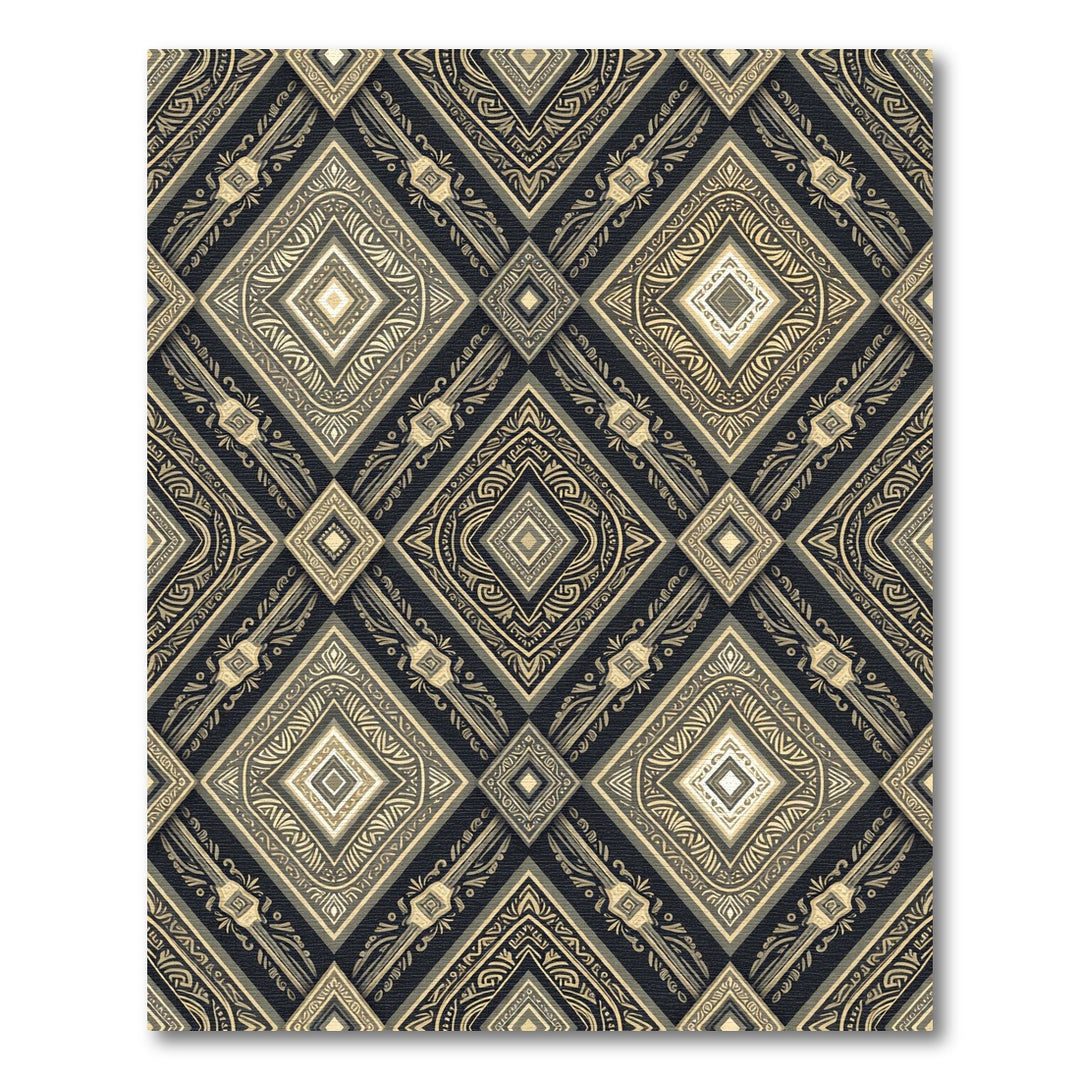 Geometric Diamond Tribal Art Rug