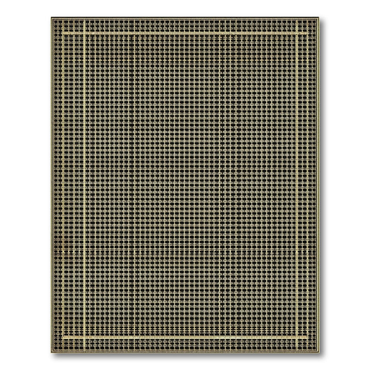Black Geometric Grid Area Rug