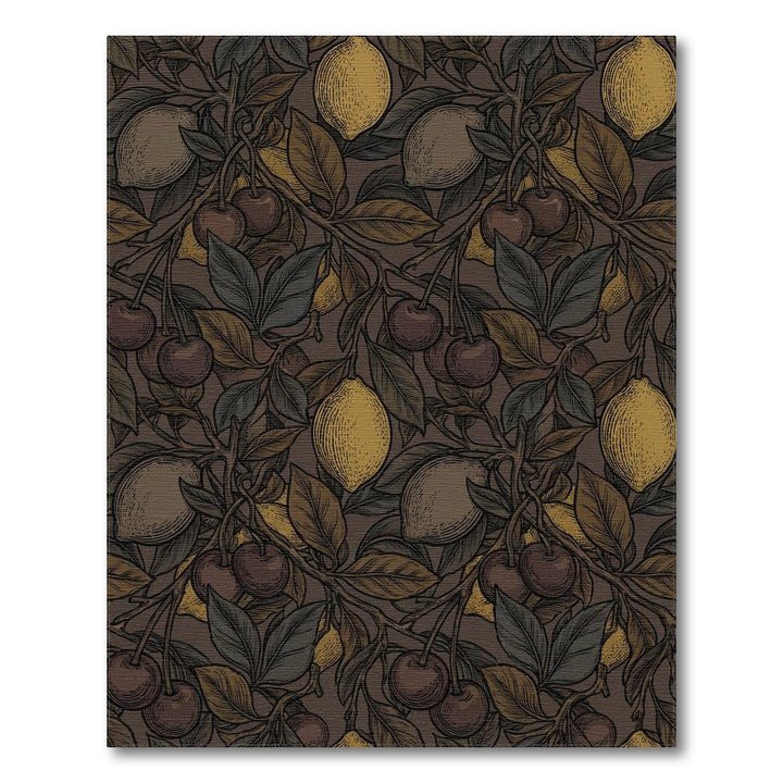 Dark Earthy Citrus Cherry Botanical Rug