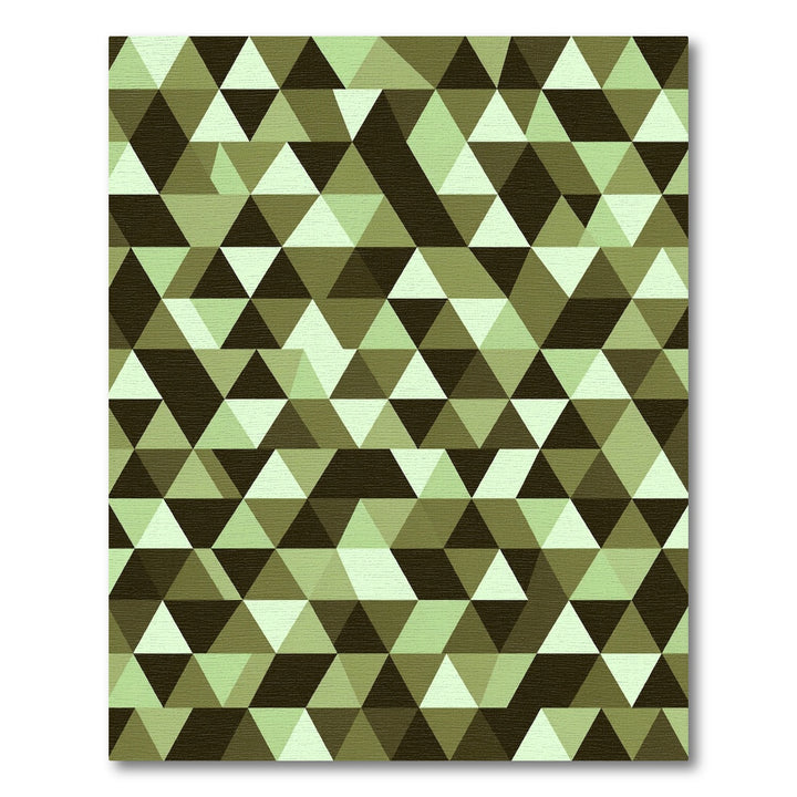 Green Geometric Triangle Abstract Rug