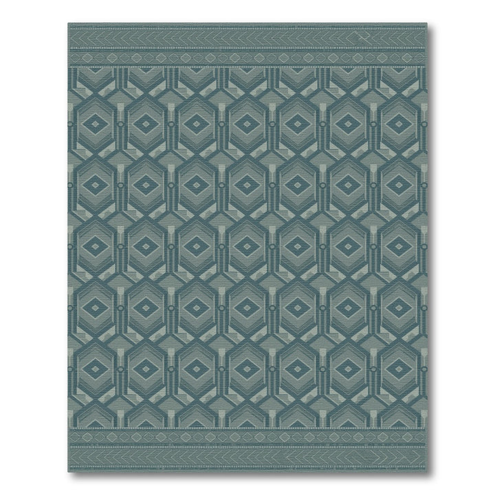 Geometric Modern Teal Blue Geometric Diamond Area Rug