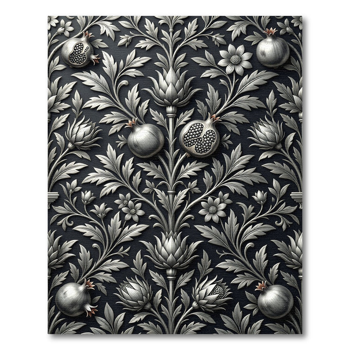Antique Silver Pomegranate Floral Rug