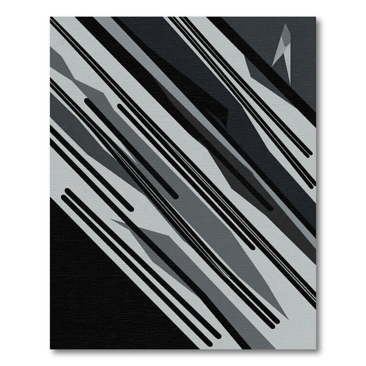 Modern Gray Diagonal Stripe Composition Rug