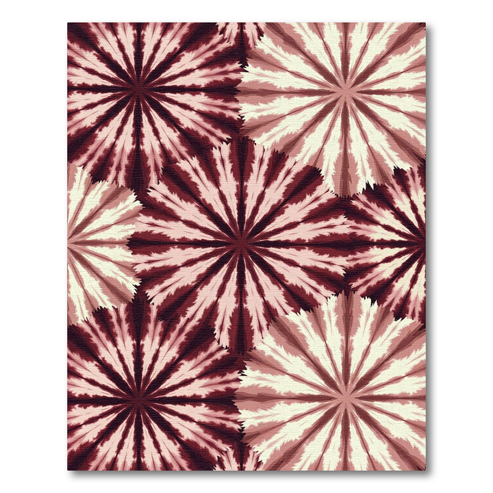 Crimson Beige Sunburst Radiating Rug