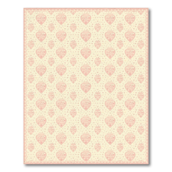Pink Heart Strawberry Washable Area Rug