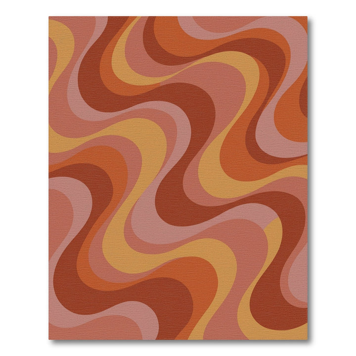 Retro Earth Tone Swirl Rug