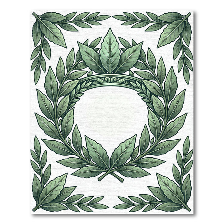 Verdant Laurel Wreath Frame Rug